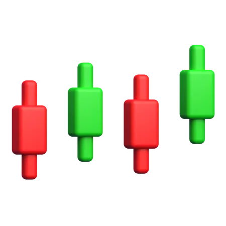 Candlestick Graph  3D Icon