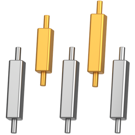 Candlestick graph  3D Icon
