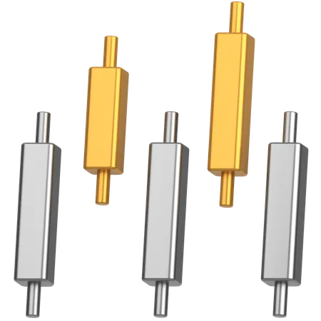 Candlestick graph  3D Icon