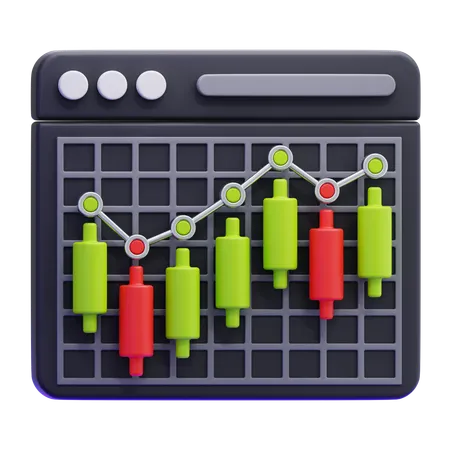 Candlestick Graph  3D Icon