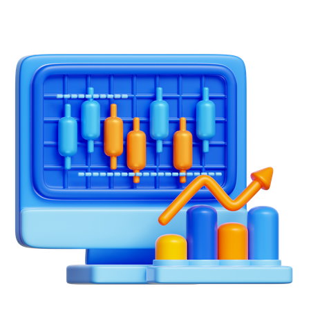 Candlestick Graph  3D Icon