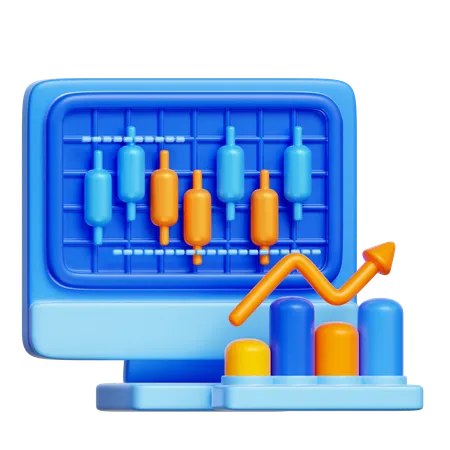 Candlestick Graph  3D Icon