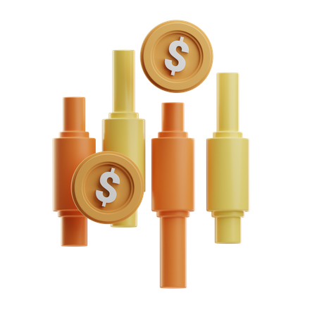 Candlestick Graph  3D Icon