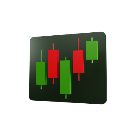 Candlestick graph  3D Icon