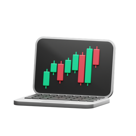 Candlestick graph  3D Illustration