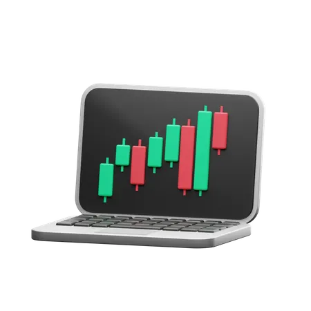 Candlestick graph  3D Illustration