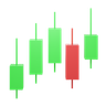 candlestick chart 3d illustration