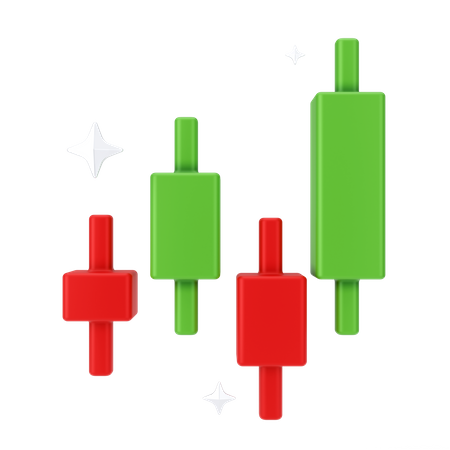 Candlestick Graph  3D Icon