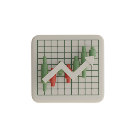 Candlestick Growth  3D Icon