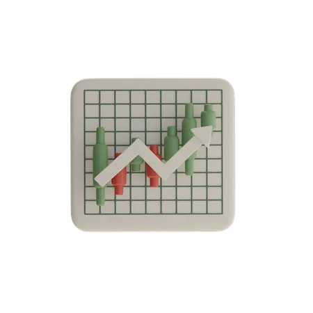 Candlestick Growth  3D Icon