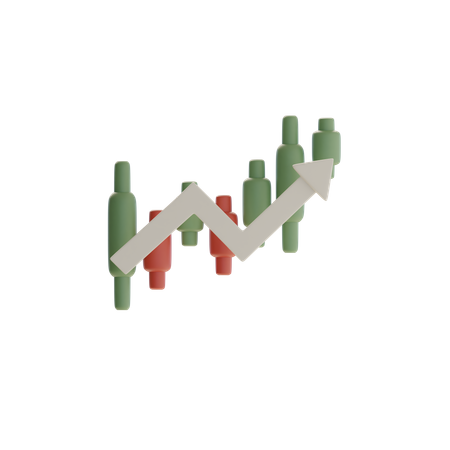 Candlestick Growth  3D Icon