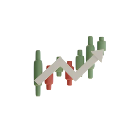 Candlestick Growth  3D Icon