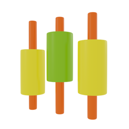 Candlesticks Chart  3D Icon