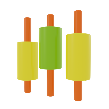 Candlesticks Chart 3D Icon