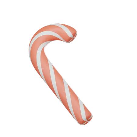 Candy Cane With Transparent Background 3D Icon