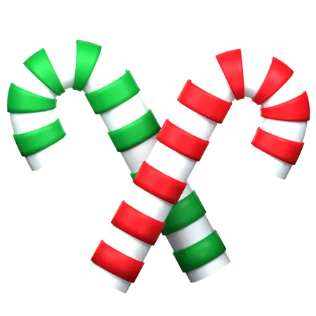 Candy Cane 3 D Icon Illustration 3D Icon