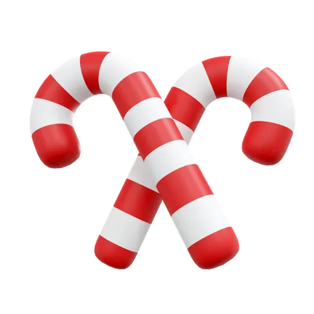 Candy Cane Illustration 3D Icon