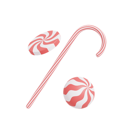 Candy Cane  3D Icon