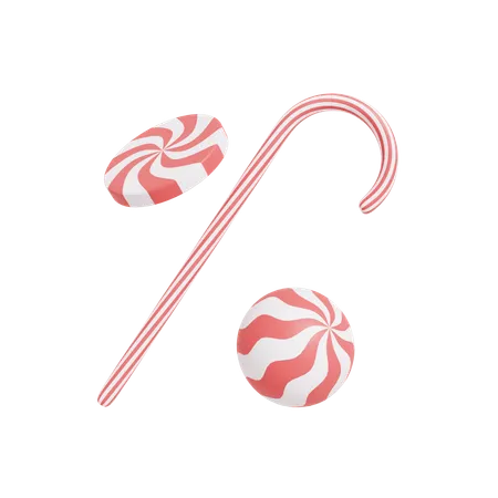 Candy Cane  3D Icon