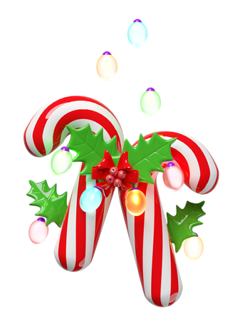 Candy Cane  3D Illustration