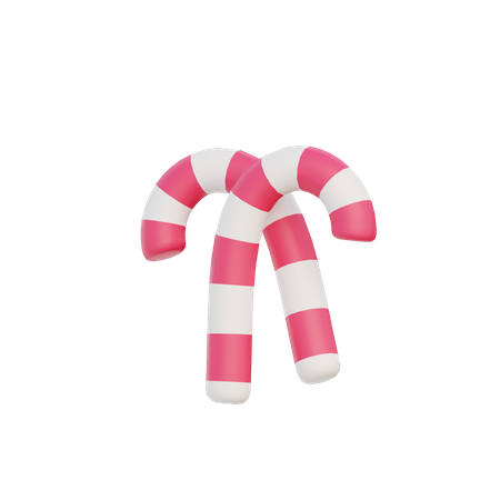 Candy Cane 3D Illustration