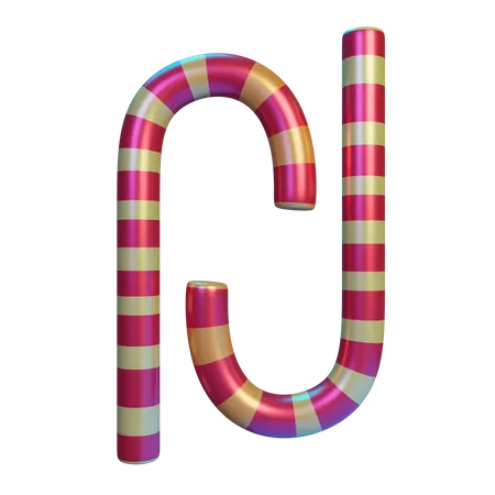 Candy cane 3D Illustration