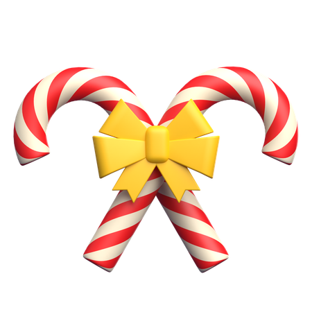 Candy Cane with Ribbon  3D Icon