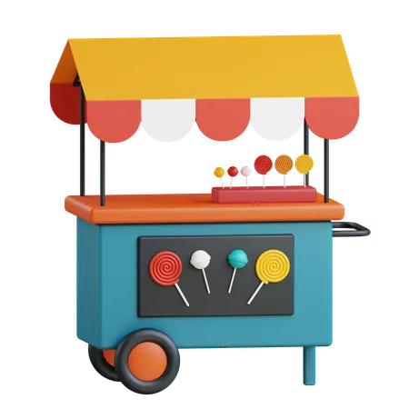 3 D Candy Cart Icon Illustration With Transparent Background 3D Icon