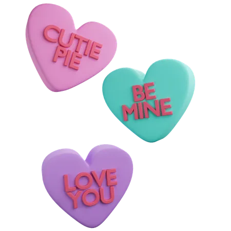 Candy Conversation Hearts  3D Icon