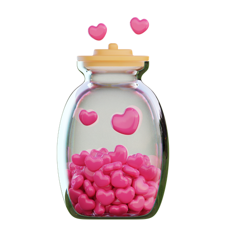 Candy Hearts In A Jar  3D Icon