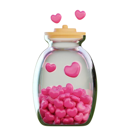 Candy Hearts In A Jar  3D Icon