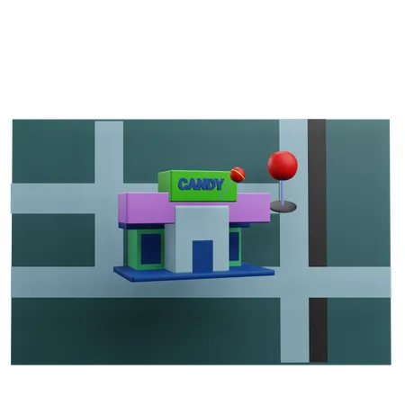 Candy Store Location  3D Icon