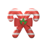 candy with mistletoe emoji 3d