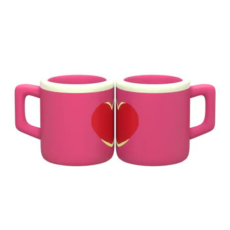 Caneca de casal  3D Illustration