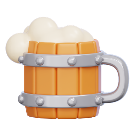 Caneca de cerveja de madeira  3D Icon