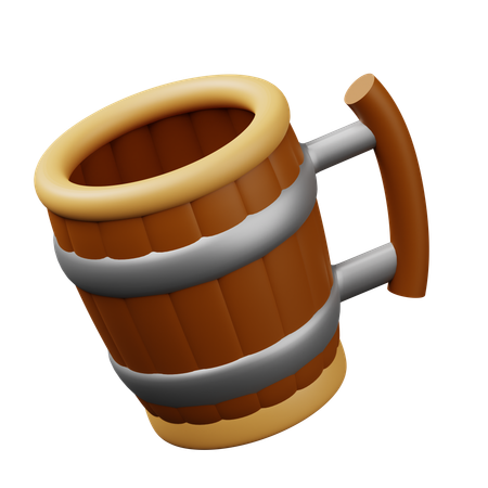 Caneca de madeira  3D Icon