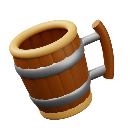 Caneca de madeira  3D Icon