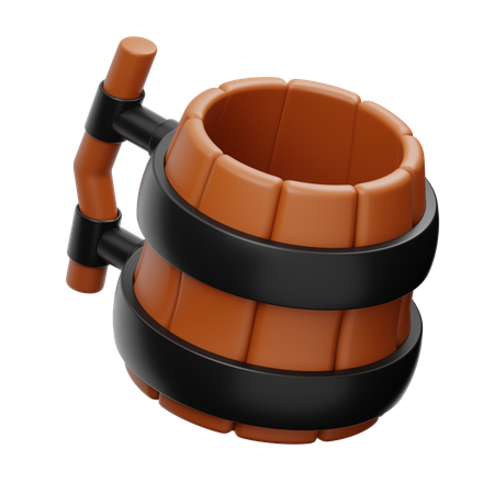 Caneca de madeira  3D Icon