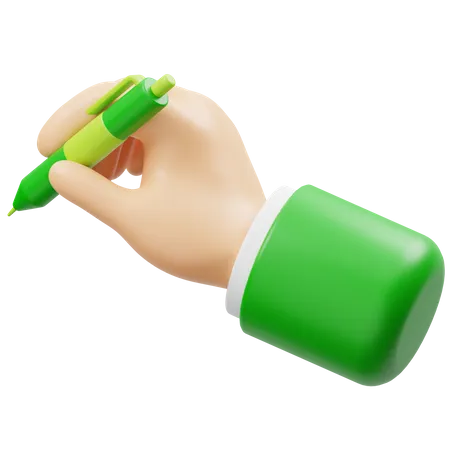 Mão segurando caneta  3D Icon