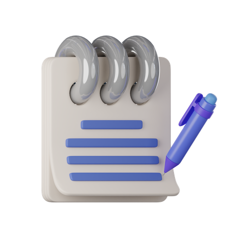 Caneta e bloco de notas  3D Icon