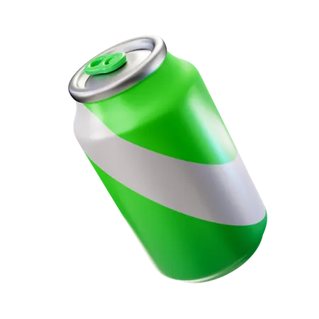 Canette de soda verte  3D Illustration