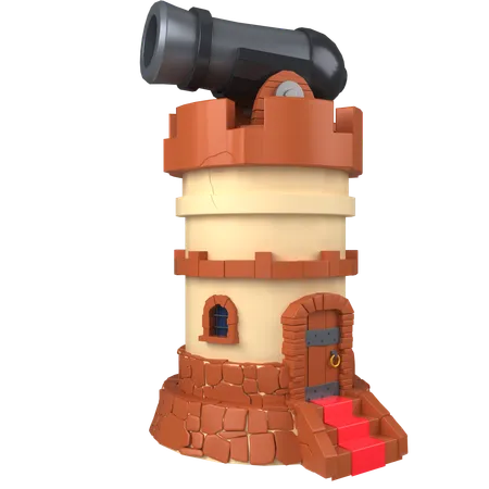 Torre de canhão  3D Icon