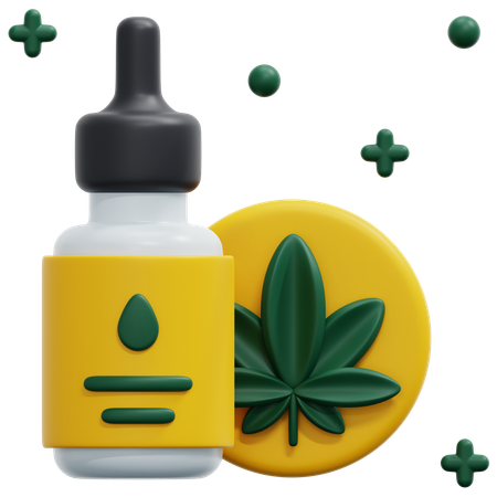 大麻オイル  3D Icon