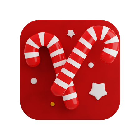 Canne en bonbon de Noël  3D Icon