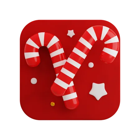 Canne en bonbon de Noël  3D Icon