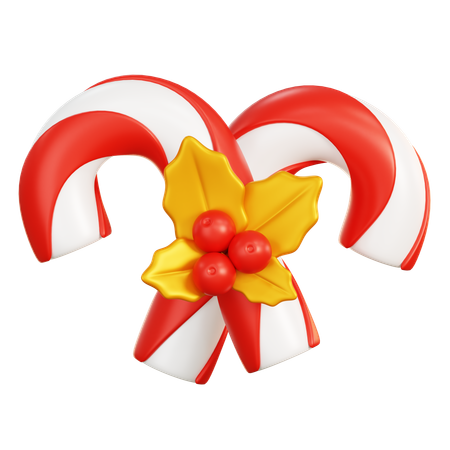 Canne en bonbon de Noël  3D Icon