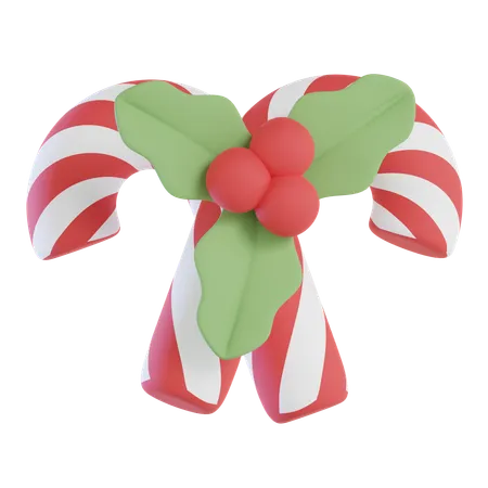 Canne en bonbon de Noël  3D Icon