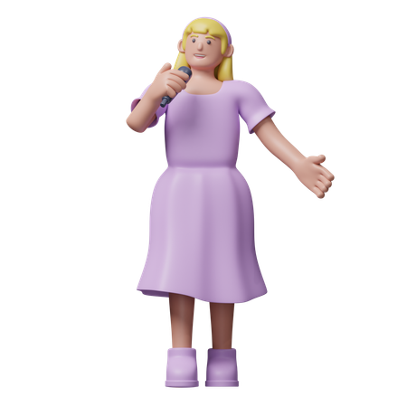 Cantante actuando  3D Icon