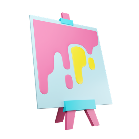 Canvas And Easel  3D Illustration