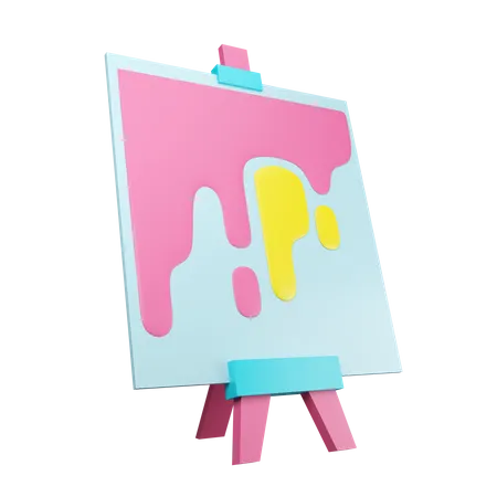 Canvas And Easel  3D Illustration